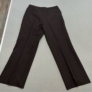 Lauren Ralph Lauren Petite Brown Pinstripes Wool Dress Pants Size 14P